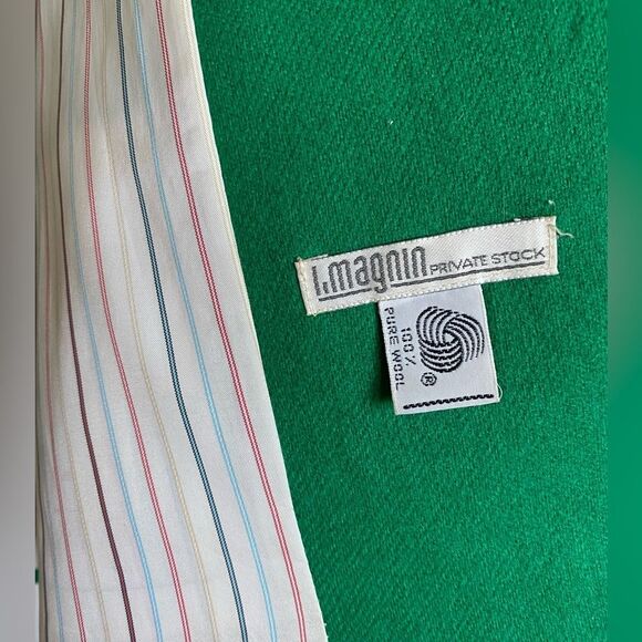 Vintage I.Magnin Blazer 100% Wool Green Size M Career business casual - Picture 10 of 10